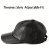 Genuine Leather Baseball Cap - Adjustable Fit, Breathable & Lightweight