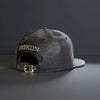 Matte Black PU Leather Unisex Flat Brim Baseball Cap - Minimalist Hands Print Design Sun Protection Hat