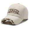 Retro Washed Distressed Baseball Cap, Adjustable Vintage Style Hat