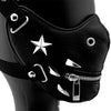 Funky Punk Style Faux Leather Motorcycle Mask, Rivet Detail