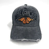 Vintage Washed Distress Baseball Cap - "HUMBLE" Embroidered with Vibrant Orange Butterfly Design, Lightweight Polyester