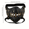 Material: PU Leather Style: Funky Details: Hollow, Rivet, Halloween Weaving Method: Non-textile materials