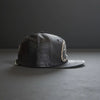 Matte Black PU Leather Unisex Flat Brim Baseball Cap - Minimalist Hands Print Design Sun Protection Hat