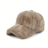 Warm Faux Wool Velvet Hat - Adjustable Beanie