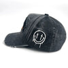 Vintage Washed Distress Baseball Cap - "HUMBLE" Embroidered with Vibrant Orange Butterfly Design, Lightweight Polyester
