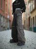 Split pleated loose wide leg pant