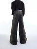 Split pleated loose wide leg pant
