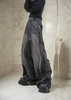 Distress loose zipper pants
