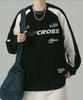 Men's Loose Color Matching Letters Graphic Print Sweatshirt