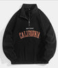 Mid-Collar 1/4 Zip Half-Open Cardigan Pullover Sweatshirt