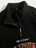Mid-Collar 1/4 Zip Half-Open Cardigan Pullover Sweatshirt