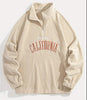 Mid-Collar 1/4 Zip Half-Open Cardigan Pullover Sweatshirt