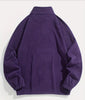 Mid-Collar 1/4 Zip Half-Open Cardigan Pullover Sweatshirt