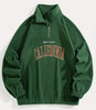 Mid-Collar 1/4 Zip Half-Open Cardigan Pullover Sweatshirt