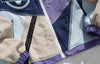 HEALESPROCE Men's Fashion Color-Block Bomber Jacket with Embroidery