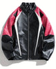 Casual Lapel Zip Up Long Sleeve Jacket For Outdoor