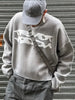 Unisex Oversized Color-Block Fishbone Knit Sweater
