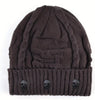 Unisex Skull Design Knit Beanie Hat with 3D Skull Patches