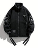Men's Letters &amp; Label Pattern Fleece Lining Jacket