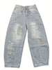 Men'S Casual Summer Loose Fit Ripped Pocket Jeans