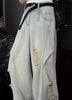Men'S Casual Summer Loose Fit Ripped Pocket Jeans