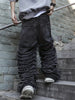 Men'S Street Style Fashion Denim Jeans, Casual Loose Fit Wide Leg Pants
