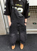 Men's Distressed Washed Black Wide