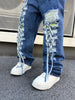 [Ripped Faux Denim Faux Denim] Heavyweight Ankle