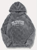 Men's Plush Fleece Hoodie with Print Lettering
