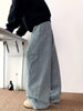 Men's Loose Straight Leg Jeans with Multi-Pocket Design