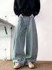 Men's Loose Straight Leg Jeans with Multi-Pocket Design
