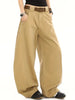 Men'S Brown High-End Wide-Leg Jeans - Loose Fit, Straight Cut, Casual Summer Pants with Pockets, Non-Stretch