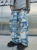 YASUYUAN Men's Digital Print Imitation Denim Casual Pants