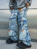 YASUYUAN Men's Digital Print Imitation Denim Casual Pants
