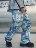 YASUYUAN Men's Digital Print Imitation Denim Casual Pants