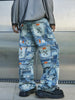 YASUYUAN Men's Digital Print Imitation Denim Casual Pants