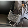 Fashion Rhinestone Velvet Evening Shoulder Bag for Women