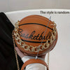 Fashion PU Basketball Shaped Crossbody Bag with Chain for Women