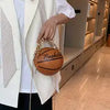 Fashion PU Basketball Shaped Crossbody Bag with Chain for Women
