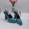 Elegant Pointed-Toe Chunky Stiletto Heel Sandals - Synthetic Cover Women's High