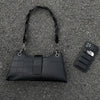 Black Crocodile Pattern Shoulder Bag for Women