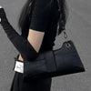 Black Crocodile Pattern Shoulder Bag for Women