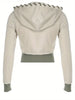Women'S Patchwork Zip-Up Hooded Jacket with Drawstring