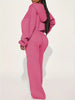 Women'S Pink Zip-Up Hoodie and Sweatpants Set