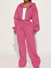 Women'S Pink Zip-Up Hoodie and Sweatpants Set