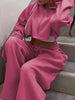Women'S Pink Zip-Up Hoodie and Sweatpants Set