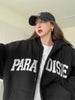 Women'S Fashion Hooded with Drawstring, Long Sleeve, Alphabet Print