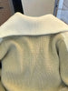 Autumn and Winter High-end Versatile Zipper Turnover Collar Spliced Loose Lazy Style Open Sweater