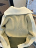 Autumn and Winter High-end Versatile Zipper Turnover Collar Spliced Loose Lazy Style Open Sweater