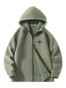 Men's 430g Oatmeal Fleece Hoodie with Mountain Star Print,